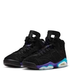 NWOB Boys Nike Air Jordan 6 Retro 384665 004 Black Concord Teal Suede Sneaker 4Y